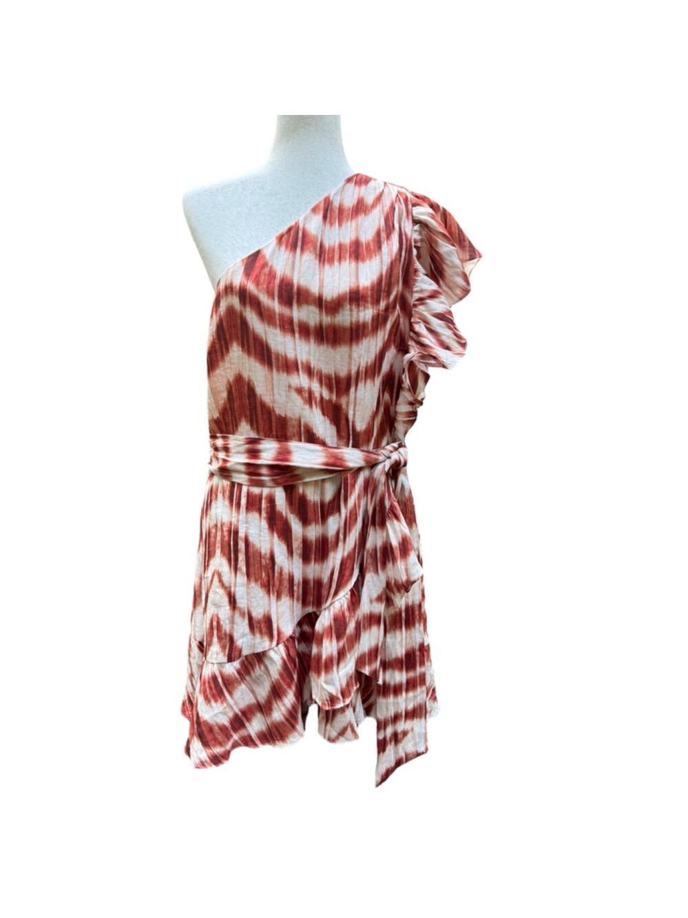 Banana Republic Linen One Shoulder Ruffle Dress Plus Size 20 Resort Boho Chic - Picture 2 of 15